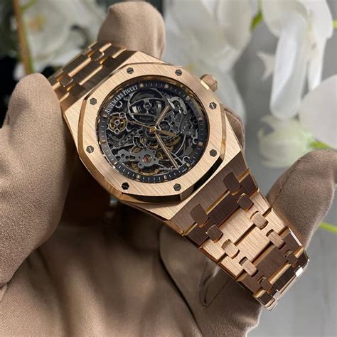 fake audemars piguet royal oak skeleton rose gold|audemars piguet 41mm rose gold.